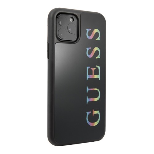 Чехол Guess Iridescent Glitter logo Hard Multicolor для iPhone 11 Pro, черный