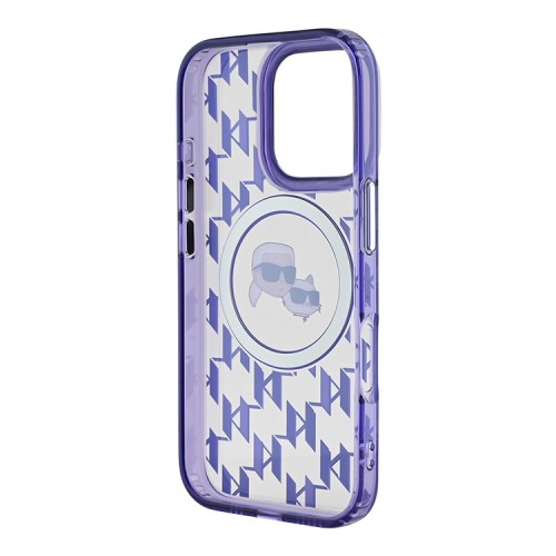 Karl Lagerfeld для iPhone 16 Pro Max чехол PC/TPU Monogram NFT Karl&Choupette Purple (MagSafe)