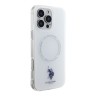 U.S. Polo для iPhone 16 Pro чехол PC/TPU Double Horse logo and Ring White (MagSafe)
