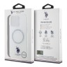 U.S. Polo для iPhone 16 Pro чехол PC/TPU Double Horse logo and Ring White (MagSafe)