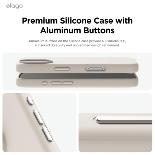 Elago для iPhone 16 чехол Soft silicone (Liquid) Stone (MagSafe)
