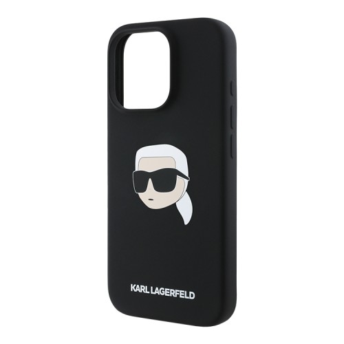 Karl Lagerfeld для iPhone 16 Pro Max чехол Liquid Silicone NFT Karl Head Hard Black (MagSafe)