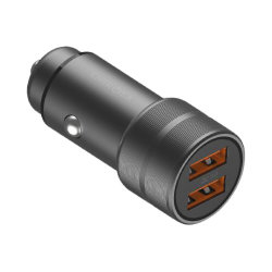Автомобильное зарядное EnergEA Alu Drive 2, 2-USB QC 3.0, Aluminum Gunmetal