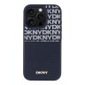 DKNY для iPhone 16 Pro чехол PU Repeat texture with Cardslot Metal logo Hard Blue