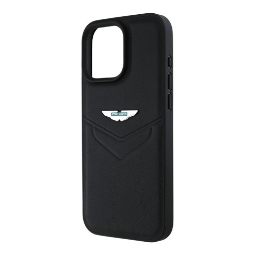 Aston Martin для iPhone 16 Pro чехол Leather Victory Design Hard Black
