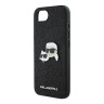 Karl Lagerfeld для iPhone 16e чехол Fixed glitters NFT Karl & Choupette metal Heads Hard Black
