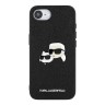 Karl Lagerfeld для iPhone 16e чехол Fixed glitters NFT Karl & Choupette metal Heads Hard Black