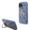 Guess для iPhone 16 чехол PU 4G Big metal logo and Camera Stand Hard Blue