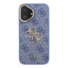 Guess для iPhone 16 чехол PU 4G Big metal logo and Camera Stand Hard Blue