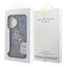 Guess для iPhone 16 чехол PU 4G Big metal logo and Camera Stand Hard Blue
