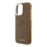 Karl Lagerfeld для iPhone 16 Pro чехол PU Initials & Metal logo Hard Brown (MagSafe)