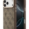 Guess для iPhone 17 Pro чехол PU 4G Classic metal logo Gold camera Hard Brown (MagSafe)