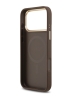 Guess для iPhone 17 Pro чехол PU 4G Classic metal logo Gold camera Hard Brown (MagSafe)