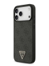 Guess для iPhone 17 Pro Max чехол PU 4G Triangle Diamond metal logo Hard Black (MagSafe)