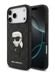 Karl Lagerfeld для iPhone 17 Pro Max чехол PU Saffiano Monogram NFT Karl iKonik черный