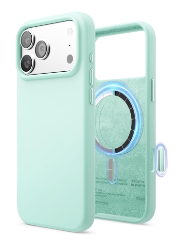 Elago для iPhone 17 Pro чехол Magnetic Silicone Aqua Sky (MagSafe)