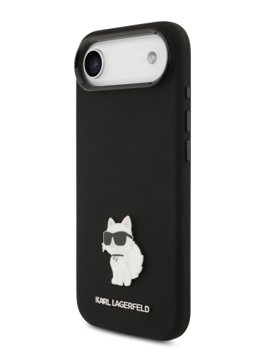 Karl Lagerfeld для iPhone Air чехол Liquid silicone NFT Choupette Metal pin & Camera Hard Black