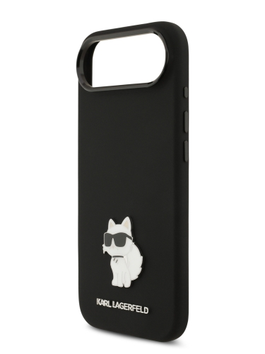 Karl Lagerfeld для iPhone Air чехол Liquid silicone NFT Choupette Metal pin & Camera Hard Black