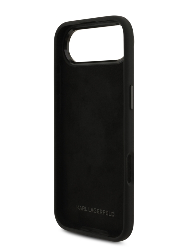 Karl Lagerfeld для iPhone Air чехол Liquid silicone NFT Choupette Metal pin & Camera Hard Black