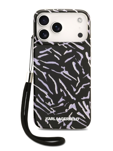 Karl Lagerfeld для iPhone 17 Pro Max чехол IML Zebra Hard + Nylon Hand cord Purple