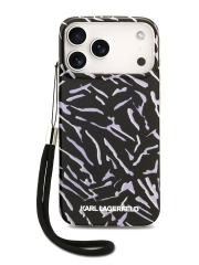 Karl Lagerfeld для iPhone 17 Pro Max чехол IML Zebra Hard + Nylon Hand cord Purple