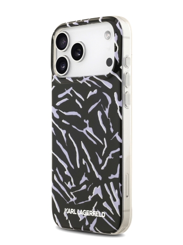 Karl Lagerfeld для iPhone 17 Pro Max чехол IML Zebra Hard + Nylon Hand cord Purple