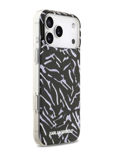Karl Lagerfeld для iPhone 17 Pro Max чехол IML Zebra Hard + Nylon Hand cord Purple