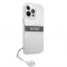 Чехол Guess 4G Stripe Hard Transparent +Silver charm для iPhone 13 Pro Max
