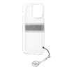Чехол Guess 4G Stripe Hard Transparent +Silver charm для iPhone 13 Pro Max