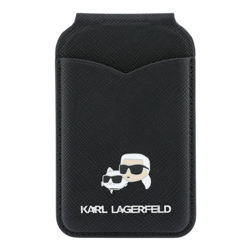 Karl Lagerfeld картхолдер бумажник-стенд Wallet MagSafe Cardslot Stand with Mirror Saffiano NFT K&C metal Blk