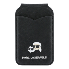 Karl Lagerfeld картхолдер бумажник-стенд Wallet MagSafe Cardslot Stand with Mirror Saffiano NFT K&amp;C metal Blk