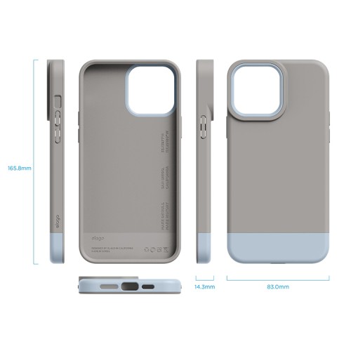 Чехол Elago GLIDE для iPhone 13 Pro, бежевый/голубой