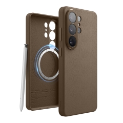 Elago для Galaxy S26 Ultra чехол Magnetic PU Leather Taupe (MagSafe)