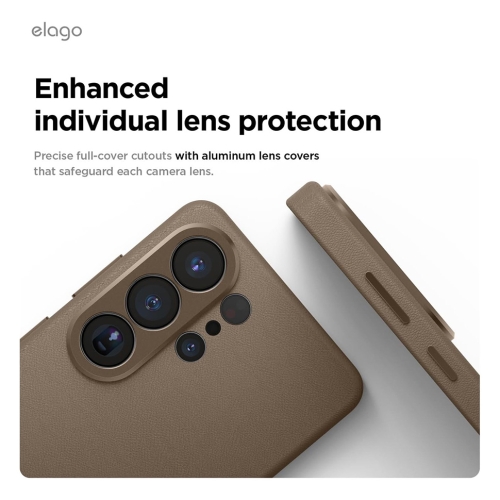 Elago для Galaxy S26 Ultra чехол Magnetic PU Leather Taupe (MagSafe)