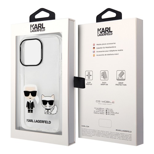 Чехол Lagerfeld Karl & Choupette TPU Hard для iPhone 14 Pro Max, прозрачный