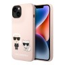 Чехол Lagerfeld Liquid silicone Karl & Choupette Hard для iPhone 14, розовый