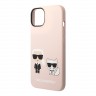 Чехол Lagerfeld Liquid silicone Karl & Choupette Hard для iPhone 14, розовый