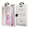 Чехол Lagerfeld Karl & Choupette Hard Gradient для iPhone 13 Pro, розовая рамка