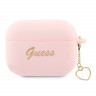 Чехол Guess Silicone Script logo with Heart charm для Airpods Pro 2 (2022), розовый