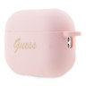 Чехол Guess Silicone Script logo with Heart charm для Airpods Pro 2, розовый