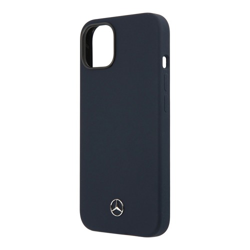 Чехол Mercedes Liquid Silicone Hard для iPhone 14, синий