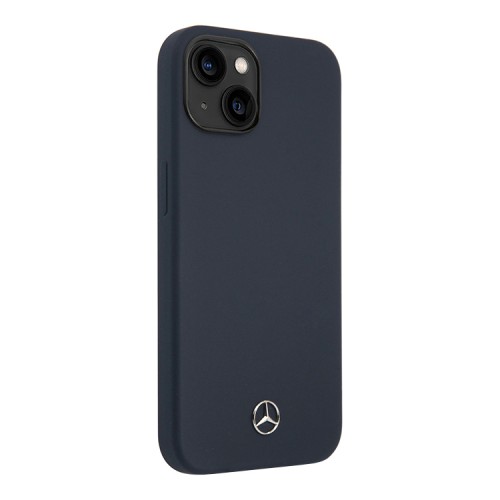 Чехол Mercedes Liquid Silicone Hard для iPhone 14, синий