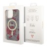 Чехол Guess Flower Hard для iPhone 13 Pro Max, зеленый/золотой (MagSafe)