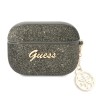 Чехол Guess Glitter flakes Metal logo with Charm для Airpods Pro, зеленый
