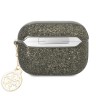 Чехол Guess Glitter flakes Metal logo with Charm для Airpods Pro, зеленый