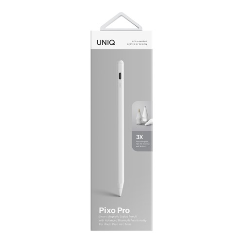 Стилус Uniq PIXO PRO Magnetic (с беспроводной зарядкой) для Apple iPad 2018-2023, белый