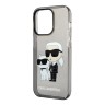 Lagerfeld для iPhone 15 Pro чехол PC/TPU NFT Karl & Choupette Hard Glitter Black