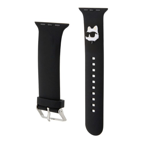 Karl Lagerfeld для Apple Watch 49-46-45-44 mm ремешок 3D Rubber NFT Choupette head Black