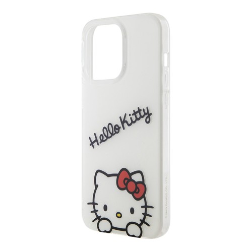 Hello Kitty для iPhone 14 Pro Max чехол Crossbody PC/TPU Dreaming Kitty + PU Strass strap Hard White