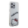Hello Kitty для iPhone 14 Pro Max чехол Crossbody PC/TPU Dreaming Kitty + PU Strass strap Hard White